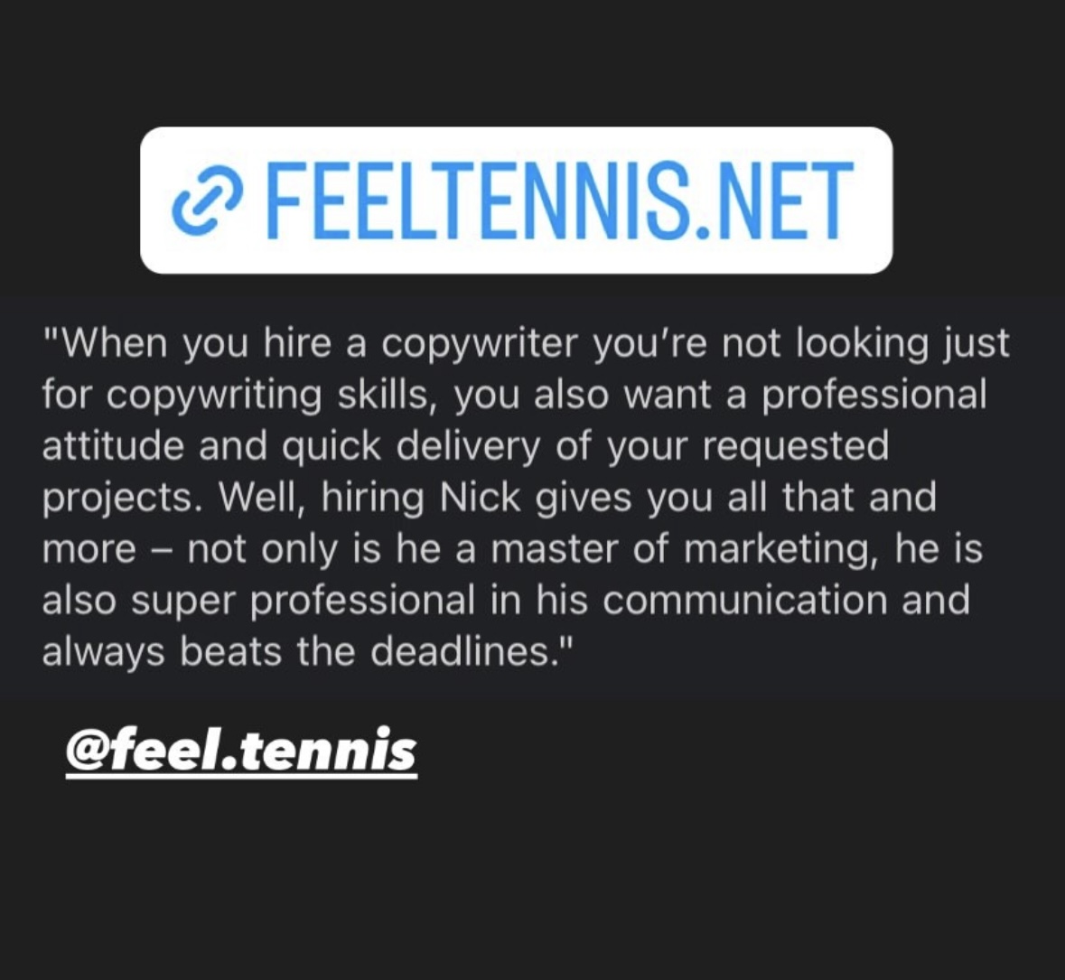 Client testimonial 1